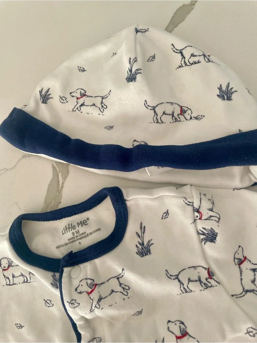 Baby Girls/ Boys Elephant Print Cream & White Sleepwear Set - 3-Pack